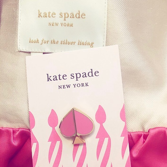 Kate Spade Pink & Gold Spade Pin - Picture 2 of 7